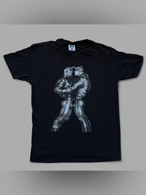 Rare, Vintage 90’s Tom of Finland LGBTQ Gay Queer Leather T-Shirt. Size L.